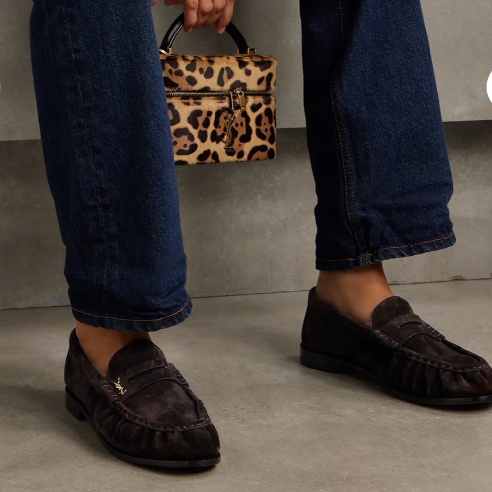Saint Laurent Le Loafer Chocolate Brown  Suede Size 9 (Euro 39)